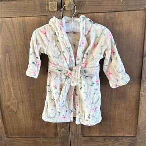 Floral Kids Robe - Cream with Pink and Green